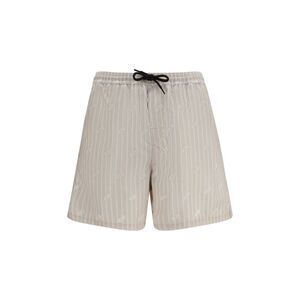 Gcds Men Striped All-Over Logo Shorts